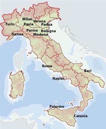 Italy map. Information text coming soon 